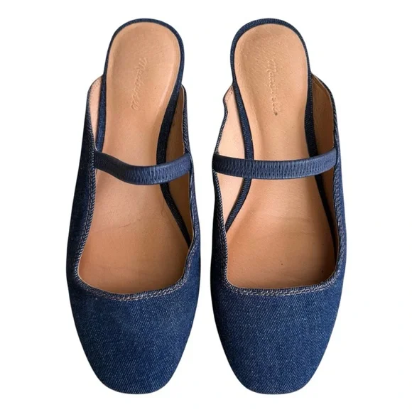 Madewell The Greta Ballet Flat Mule Dark Denim Multi Women’s Size 7 - Picture 7 of 11